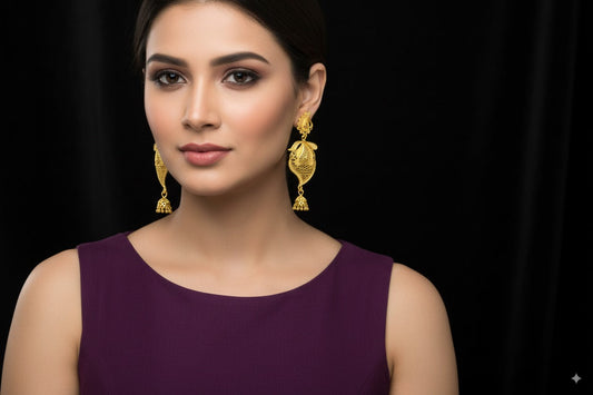 Gold-plated stylish earrings