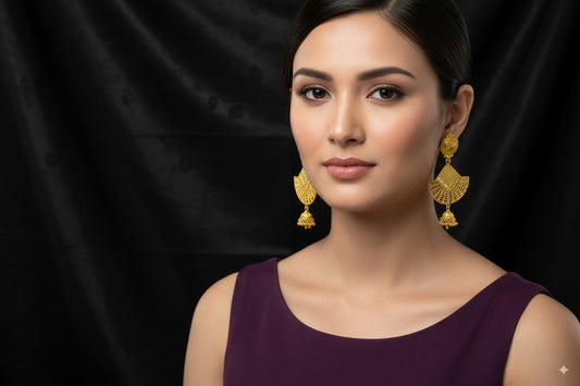 Gold-plated stylish unique earrings