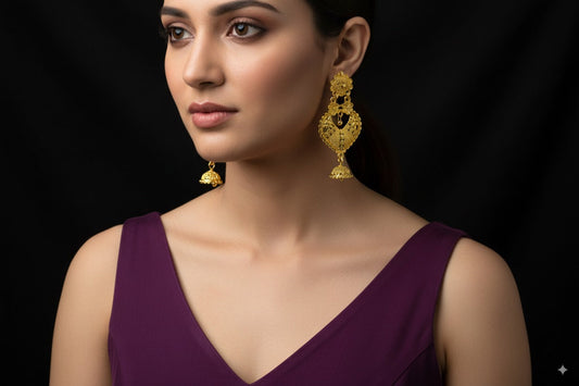 Elegant gold-plated stylish unique earrings