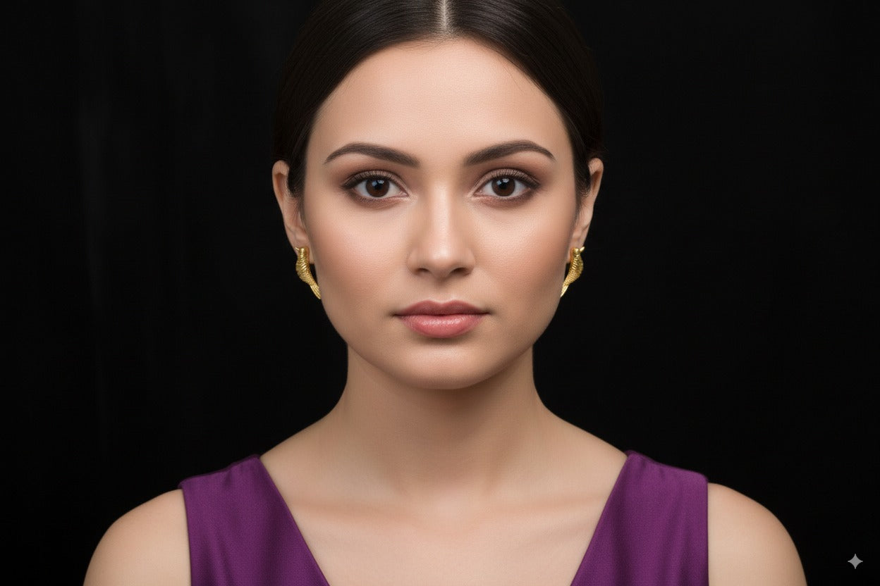 Bird shaped gold-plated earrings