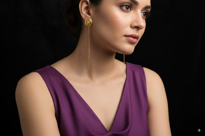 Swastik long chain earrings