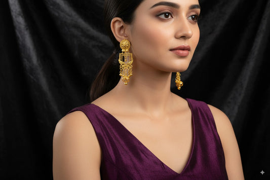 Gorgeous gold-plated stylish unique earrings